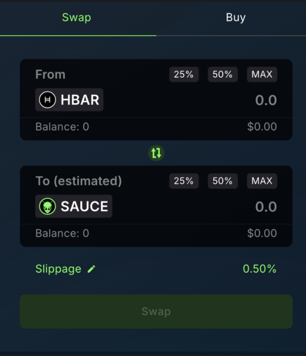A swap-it screen